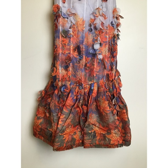 Zimmermann Wild Flower Botanica Petal Printed Linen-Silk Midi Dress Size 3 NWT - Picture 5 of 16